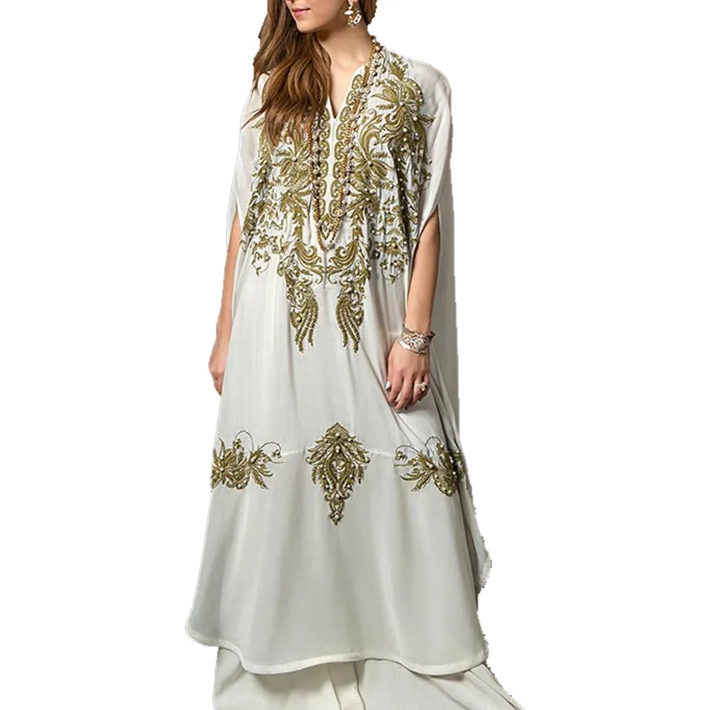 新しいモデルイスラムカフタンファッションウェア服卸売イスラム教徒の女性女性のためのスタイリッシュなカフタンドレス