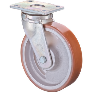 Rueda Giratoria de Poliuretano con Capacidad de Carga de 1000 kg, 200 mm, Placa de Poliuretano L138 x W110 mm, Ruedas para Muebles - Product Image 3