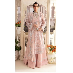 Orgenza lourd avec séquence de broderie fonctionne avec le costume de palazzo moti pakistanais pour une occasion spéciale d'Inde - Product Image 1