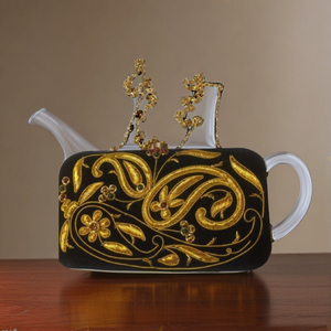 Bolso de Mano Tipo Clutch para Mujer, Diseño Antiguo, Trabajo Zari Dorado, Cadenas Bohemias, Lujoso, Moderno, para Fiestas y Bodas, Venta al Por Mayor - Product Image 6