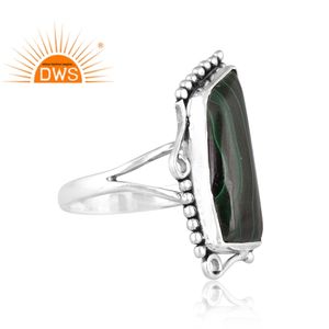 Última tendencia plata esterlina oxidada natural malaquita piedras preciosas anillo de banda dividida fabricante de joyería personalizada - Product Image 3
