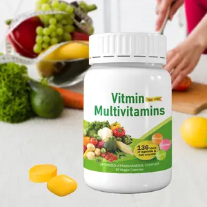 Vitaminas y minerales de etiqueta privada personalizados de fábrica para apoyar los niveles de energía y la salud inmunológica Suplemento de vegetales y frutas