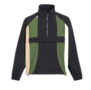 Veste coupe-vent personnalisée en gros pour hommes, veste en nylon à col montant, vêtements imperméables d'extérieur, veste en nylon à panneaux pour garçons - Product Image 1