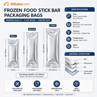 Sachet en plastique Mylar PE personnalisé avec logo thermoscellable en aluminium pour emballage de bâtonnets de crème glacée, de sucettes glacées et de produits surgelés