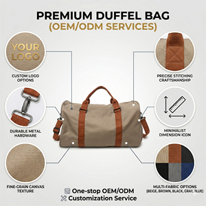 Bolsa de Viaje Beige Personalizada, de Gran Capacidad, Versátil, para Fin de Semana, con Compartimento para Zapatos, para Viajes de Negocios y Actividades al Aire Libre - Product Image 2