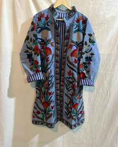 Unisex Cotton Suzani Hand Embroidered Jacket Coat for Summer Women's Winter Wear Bridesmaid Gifts Wholesale Supply for Bath - Product Image 1