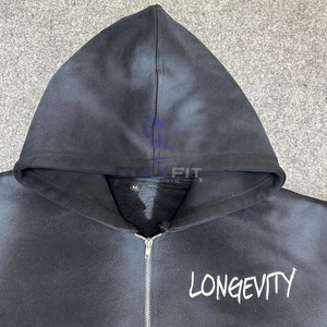 Meilleures ventes, votre propre logo, sweat à capuche à fermeture éclair le plus demandé, imprimé en relief, fabriqué en usine, prix bas, sweat à capuche pour hommes, sweat à capuche pour hommes - Product Image 4