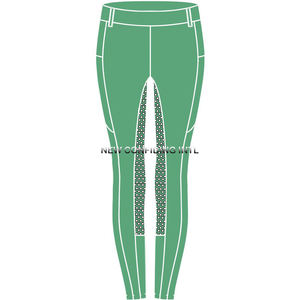 Équestre Tik Tok Leggings légers femmes collants d'équitation personnalisé genou poignée Patch de haute qualité siège complet impression silicone - Product Image 5