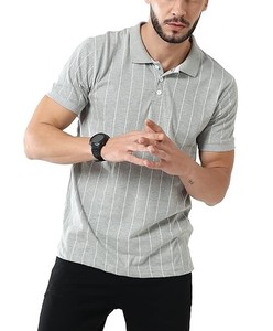 Camiseta Polo de marca a rayas de algodón de media manga para hombre con estilo para hombre - Product Image 2