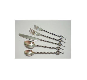 Most Selling Stainless Steel Spoon Elegant Handle Design Butter Knife and Fork Hammered Handle <b>Crafts</b> Cutlery - Product Image 4