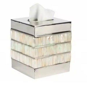 Look de luxe pur blanc nacre boîte à serviettes porte-mouchoirs pour dessus de table de mariage boîte à serviettes décorative porte-mouchoirs - Product Image 2