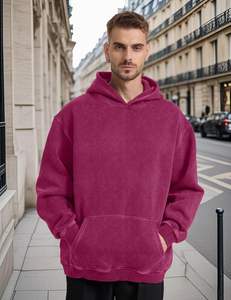 เสื้อกันหนาวแฟชั่นพรีเมี่ยมสำหรับผู้ชายดีไซน์เนอร์มีฮู้ดผ้าฟลีซหนาปักโลโก้3D พัฟสำหรับฤดูหนาวสตรีทแวร์ย้อมสีเรียบ - Product Image 2