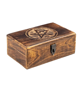 Caja de Joyería de Madera Hecha a Mano Barkah Star con Acabado Flame Work, Capacidad Personalizada, Organizador Decorativo, Cofre del Tesoro - Product Image 1