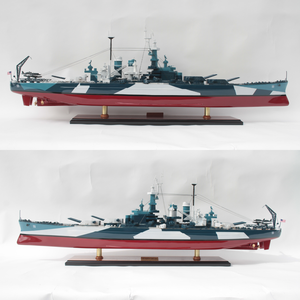 ARTISANAT EN BOIS USS NORTHH CAROLIINA MODÈLE DE NAVIRE-MODÈLE DE NAVIRE D'AFFICHAGE POUR DÉCOR NAUTIQUE-MODÈLE DE BATEAU EN BOIS AVEC SUPPORT DE PRÉSENTATION - Product Image 1