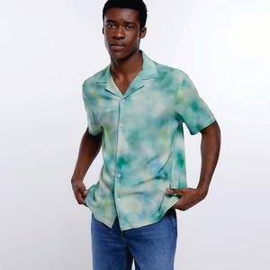 Camisa de satén de seda de alta calidad para hombre, camisas casuales de manga larga para vacaciones en la playa, camisa hawaiana con estampado completo de seda personalizada para hombre - Product Image 4