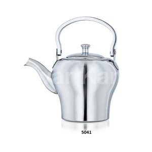 Théière en acier inoxydable argenté martelé de haute qualité avec couvercle et poignée Pot de service à thé élégant pour décor de salle à manger de cuisine à la maison - Product Image 6