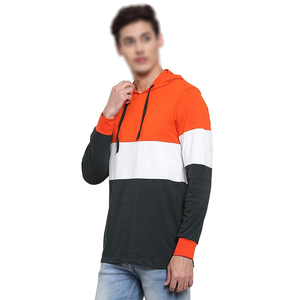 Logotipo personalizado Cortar y coser Hombres Ropa Sudaderas con capucha Prendas de abrigo Calidad excelente Venta caliente Hombres Color liso Bloque Sudaderas con capucha - Product Image 3
