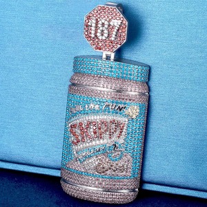 เครื่องประดับ vidhi จี้การ์ตูน3D VVS mossanite จี้เงิน925ตัวอักษรชื่อฮิปฮอปที่กำหนดเองจี้ - Product Image 1