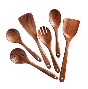 Ensemble d'ustensiles en bois de teck naturel de vente chaude pour la cuisson des cuillères en bois pour la cuisine ensemble d'ustensiles antiadhésifs de haute qualité. - Product Image 2