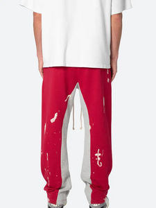 Pantalon de survêtement évasé Hip Hop Streetwear pour hommes | Joggers empilés sérigraphiés | Pantalon en éponge française 100% coton - Product Image 2