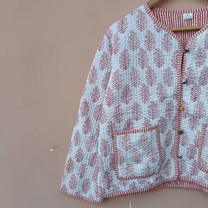 Elegante Chaqueta de algodón acolchado de invierno de TNT, recién llegado, blanco, Otoño, bordado Floral, cuello Suzani, botón corto de Tweed - Product Image 4