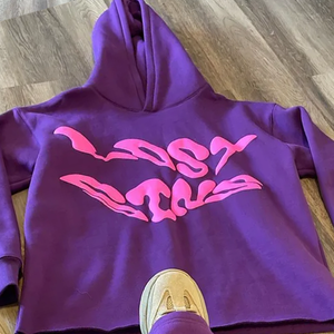 100% algodón al por mayor logotipo personalizado Jogger chándal desgastado de talla grande apliques bordado pulóver conjunto de Sudadera con capucha térmica para hombres - Product Image 6