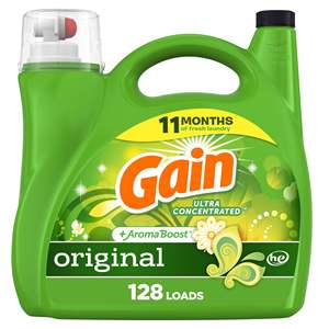 Parfum original Gain 184 flOz Détergent à lessive liquide Parfum lavande pour 128 charges Assouplissant pour salle de bain - Product Image 6