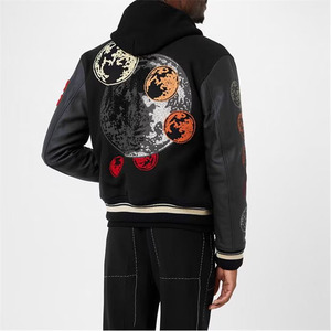 High Quality Huzaifa Men's Varsity <b>Jacket</b> Long Sleeved Baseball <b>Winter</b> Crop Plus Size Knitted Breathable Quick Dry Cotton Fleece - Product Image 2