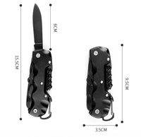 OEM 15 en 1, outil multifonction en acier inoxydable EDC, couteau de survie portable, ciseaux, ouvre-bouteille, mousqueton, multi-outil
