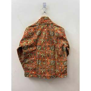 เสื้อแจ็คเก็ตคอร์ดูรอยสีส้มไหม้ลายดอกดาวเรืองปักมือ  แบบสั่งทำโลโก้ได้ ไซส์ XL  ทรงบอมเบอร์บุผ้านวม สำหรับฤดูใบไม้ร่วงและฤดูหนาว - Product Image 3