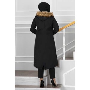 Ayla Tunnel Manteau Hijab Avec Ceinture Noir - Product Image 6