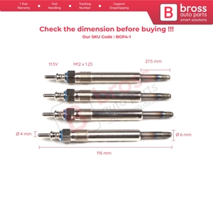 BGP4-1 4 Pcs <b>Heater</b> Glow <b>Plugs</b> GX116 0 100 226 210 11592001 GN948 0100226235 for Benz - Product Image 5