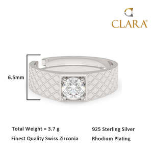 NOVAMART Fine Men's <b>Cross</b> Band <b>Ring</b> 925 Sterling <b>Silver</b> with Diamond 10K Gold Platinum Statement Religious (Christian) Invisible - Product Image 5
