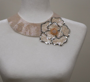 Trendy High Quality Unique Western Beaded Scarf <b>Necklace</b>, Fringe Beaded Bandana - Product Image 1