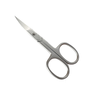 Tijeras para cutículas de grado quirúrgico, cuchillas curvas de 3,5 pulgadas afiladas, tijeras para cutículas de acero inoxidable con bolsa de cuero - Product Image 1