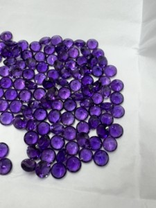 Améthyste synthétique de qualité supérieure, taille brillant, 5-6 mm, couleur bleue polie, pour la fabrication de bijoux GRG - Product Image 2