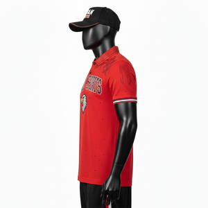 Polo Premium para Hombre, 200 GSM, Transpirable, de Poliéster Piqué, Tacto Suave, Color Rojo, Logotipo Termotransferible, Camiseta Polo para Hombre - Product Image 4