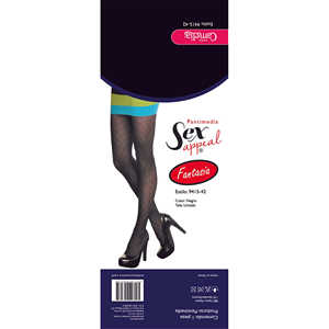 Collant Sottili Lunghi da Ragazza con Motivo Geometrico a Diamante, Trasparenti e Opachi con Dettagli in Strass # 9415-42 Nylon - Product Image 2