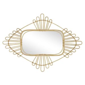 Decoración colgante de pared de espejo de madera y ratán superventas al por mayor hecha a mano en India con patrón de planta OEM disponible - Product Image 2