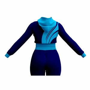 Chándal estampado ecológico personalizable para mujer con Top corto de talla grande para entrenamientos de invierno - Product Image 4