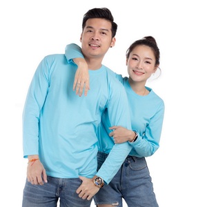 เสื้อยืดคอกลมแขนยาวโทนเย็นโพลี + ผ้าฝ้ายใส่ได้ทั้งชายและหญิง - Product Image 1