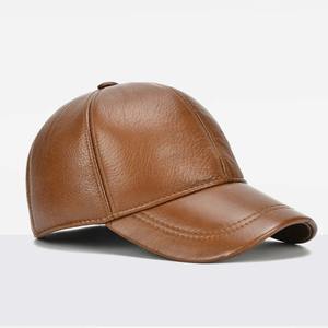 Gorra de béisbol ajustable de cuero de vaca genuino para hombre 2025 para Otoño Invierno deportes al aire libre sombrero hombres gorras de cuero de vaca Real - Product Image 3