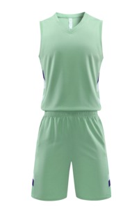 เสื้อบาสเก็ตบอลระบายอากาศได้ดีของผู้ชายชุดทีมหลักแขนสั้นเสื้อฝึกซ้อมกางเกงขาสั้นสไตล์ลำลองใหม่ถัก - Product Image 4