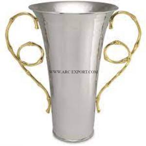 Vintage Deluxe calidad boda regalo flor trompeta admirable diseño chapado en oro aluminio decoración del hogar flor decoración florero - Product Image 3