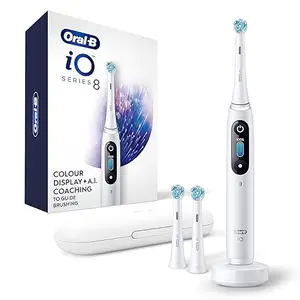 Oral-B iO系列8电动牙刷，带2个替换刷头和旅行箱，可充电牙刷