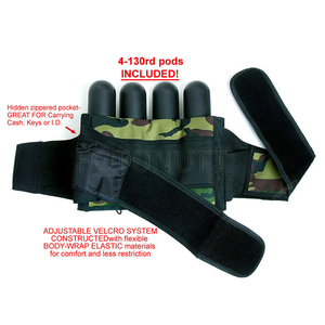 ขายส่ง กระเป๋าใส่กระสุนเพนท์บอลแบบใหม่ ดีไซน์ลายพราง 4+5 กระสุน คุณภาพดีเยี่ยม น้ำหนักเบา สายรัด 4 ช่อง - Product Image 2