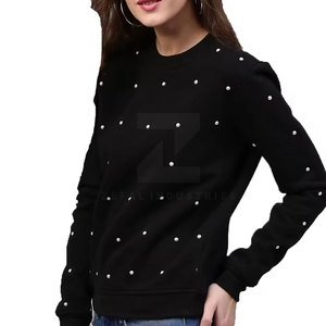 Sweat-shirt décontracté pour femme en coton 100% respirant avec logo frontal, prix raisonnable, fabrication sur mesure, haute qualité, dernier style - Product Image 1