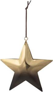 Décoration de Noël moderne en métal perforé nickelé de 5 pouces, étoile suspendue, forme d'aile d'ange en laiton, clochettes, écologique - Product Image 2