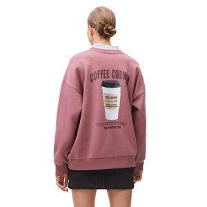 Sudadera con Capucha Extra Grande para Mujer, con Logotipo Personalizado en la Parte Delantera, Estilo Informal, con Estampado en Serigrafía, Hombros Caídos, Felpa de Algodón - Product Image 4