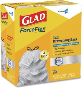 Bolsas de Basura Glad ForceFlexPlus para Cocina, con Cordón, Blancas, de 13 Galones, OdorShield - Paquete de 100 Unidades (El Empaque Puede Variar) - Product Image 5